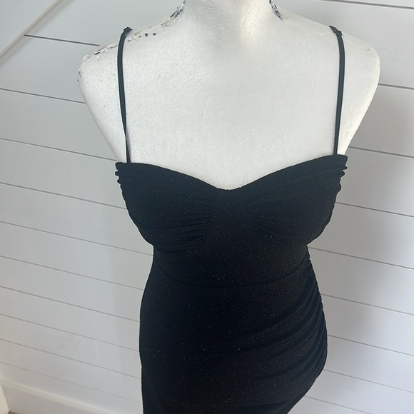 Leyva’s asymmetrical bodycon sweetheart‎ black sparkle dress women’s small - Picture 8 of 9
